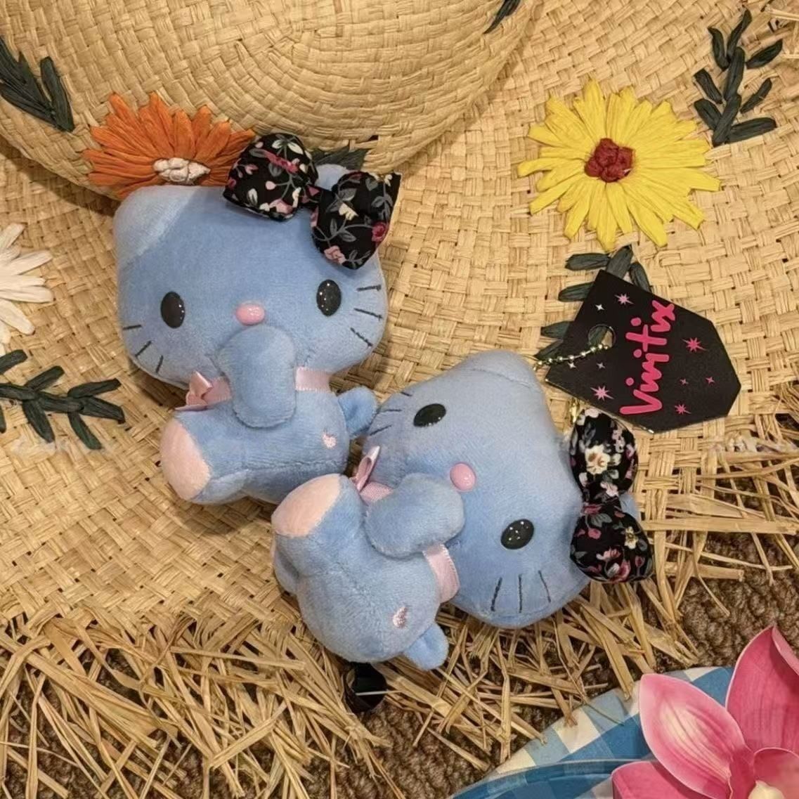 Good Floral & Wedding Decor Supply Photos - Blue Hello Kitty Floral Print Bowknot