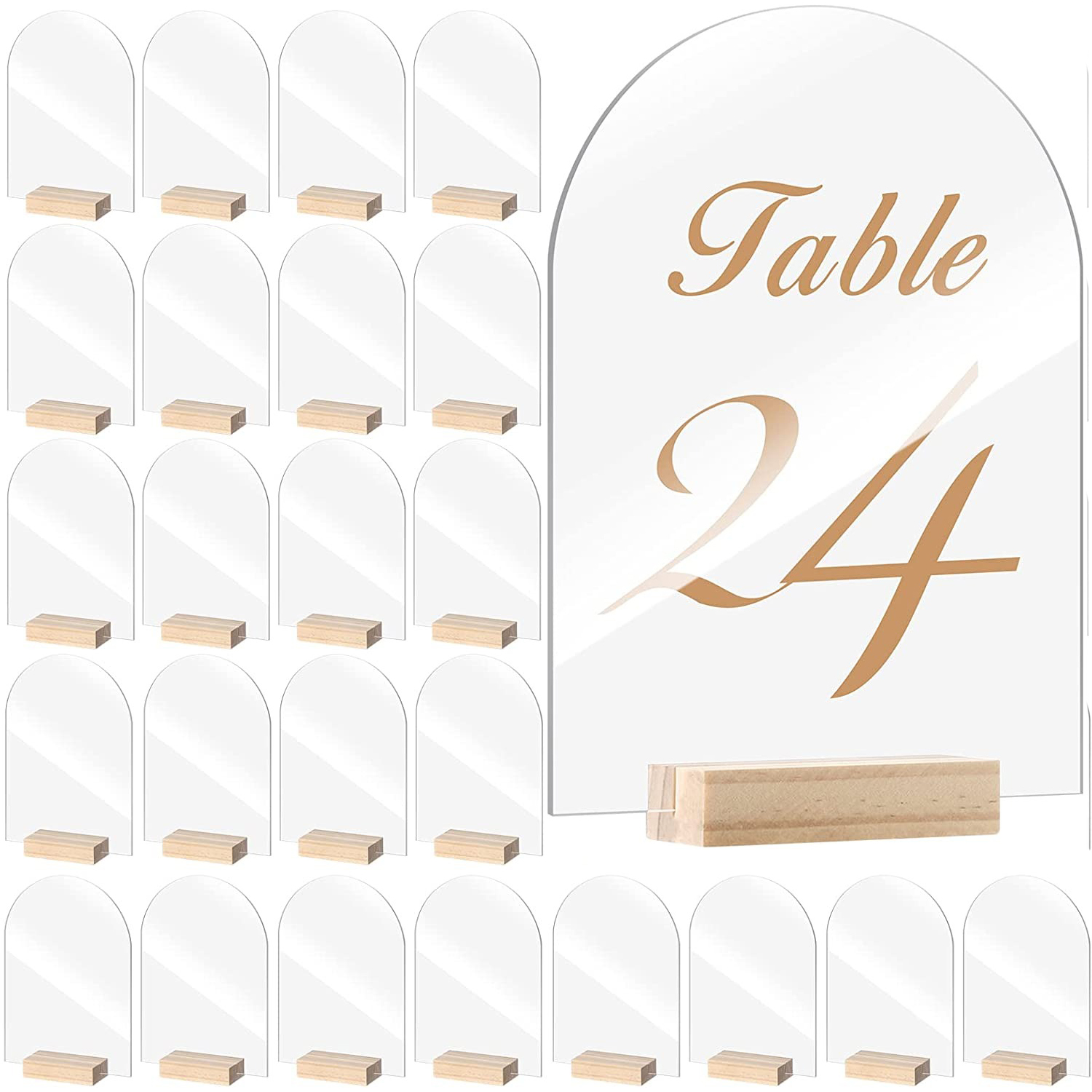 Table Number Gold - 10/20/30/50 Chiếc Vòm Acrylic Ký Bộ