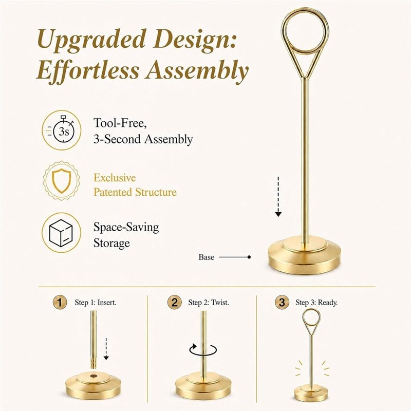 [NEWA64Z!】 Sturdy Photo Pictur - đánh giá và giá Table Number Gold