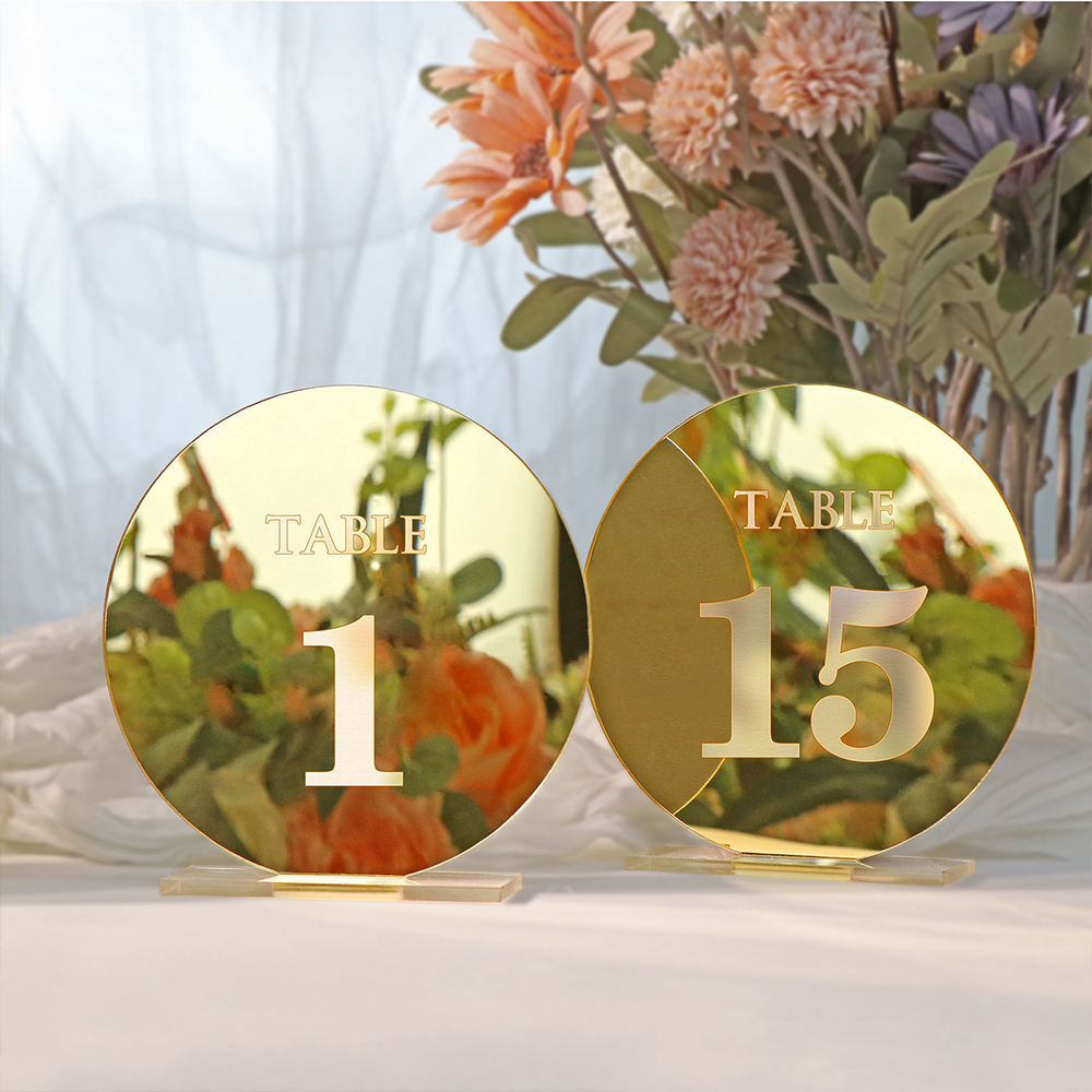 Acrylic Wedding Table Number S - đánh giá và giá Table Number Gold