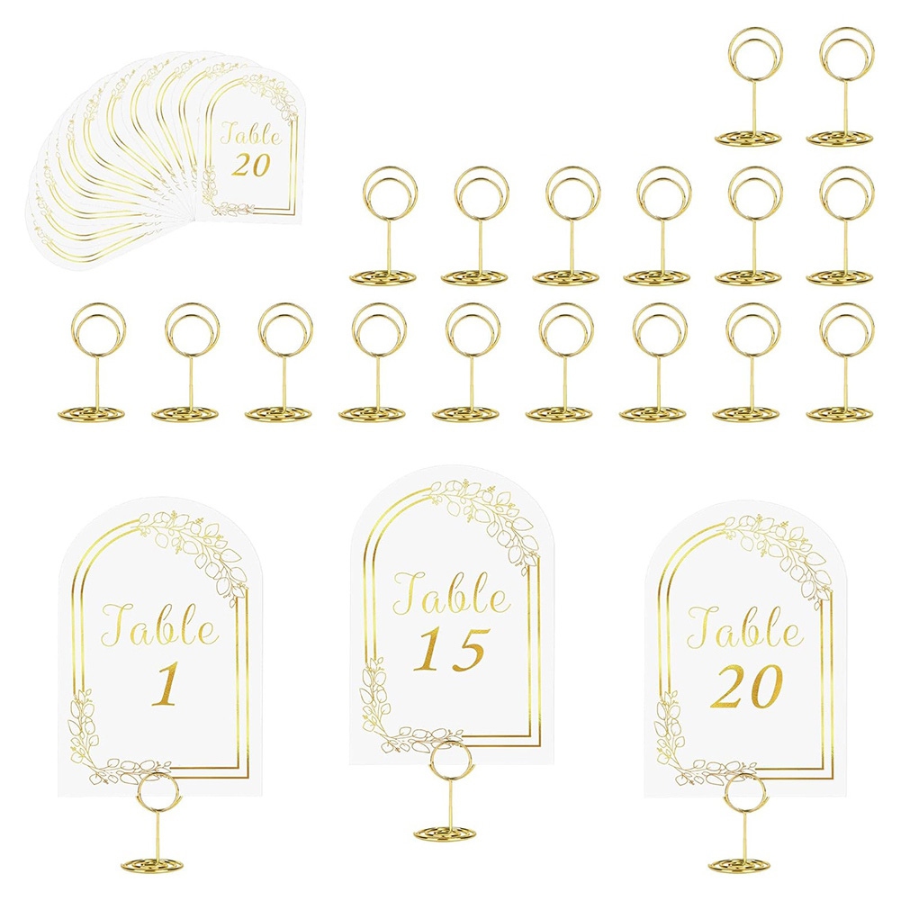 AT19-Wedding Table Number 1-20 - đánh giá và giá Table Number Gold