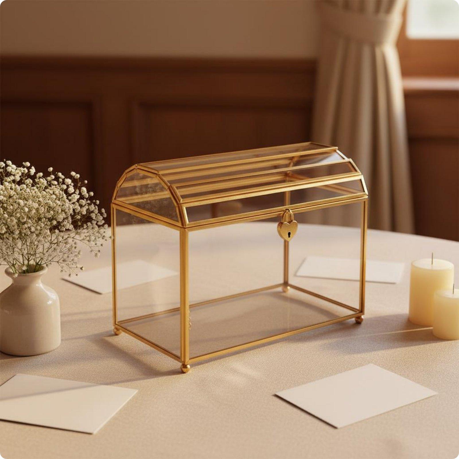 Elegant Glass Wedding Envelope - đánh giá và giá Wedding Card Box